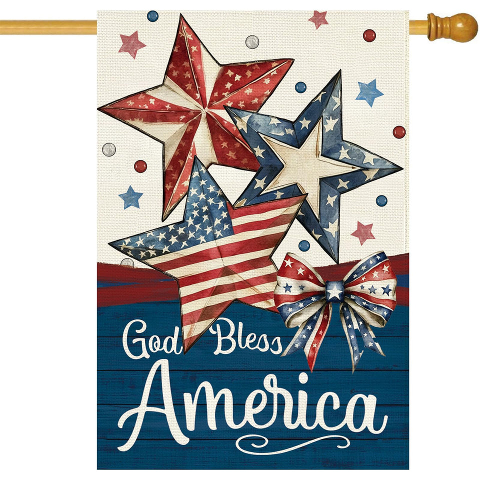 Baccessor Patriotic flag front view with dual-sided print for outdoor visibility