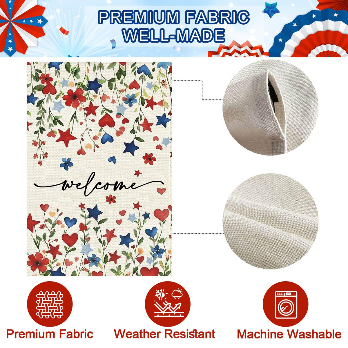 Baccessor red blue floral design enhances curb appeal