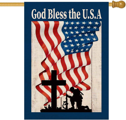 Baccessor patriotic flag 28x40 with double-sided design for outdoor display.