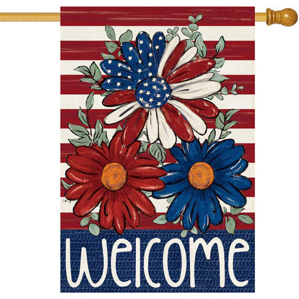 Baccessor patriotic flag front view shows double-sided print for visibility from angles