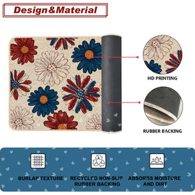 Baccessor patriotic floral rug adds farmhouse charm to entryways.