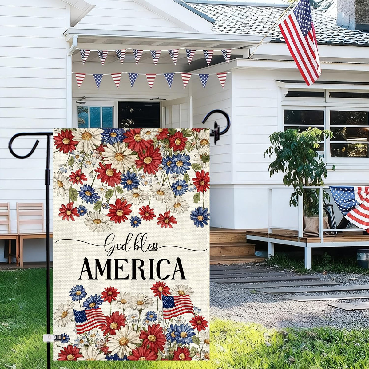 Baccessor weatherproof garden flag resists wind and rain for outdoor use.