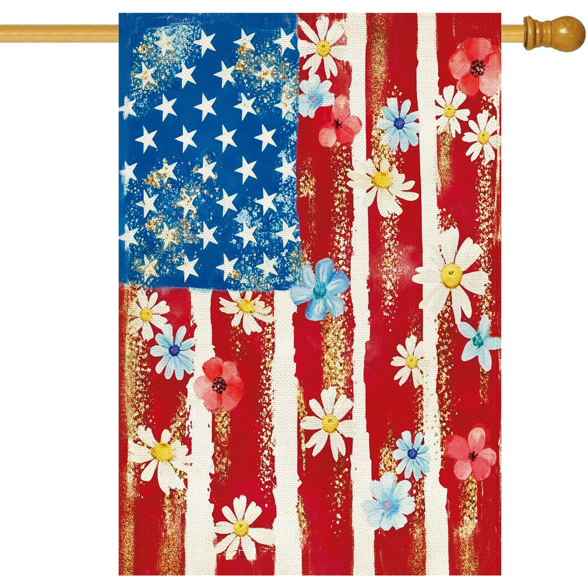 Baccessor Patriotic house flag 28x40 double-sided burlap for versatile outdoor display