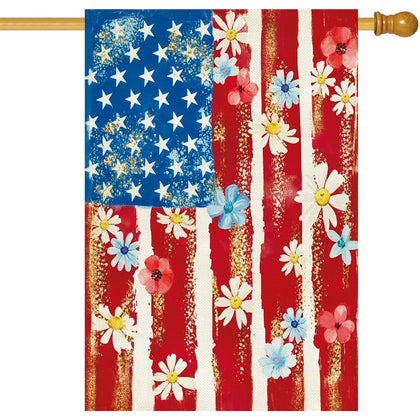 Baccessor Patriotic house flag 28x40 double-sided burlap for versatile outdoor display