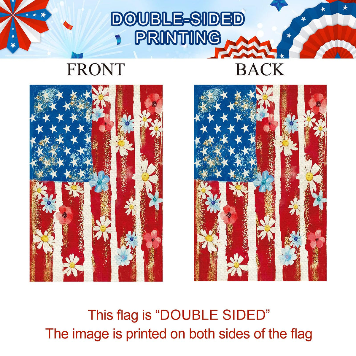 Baccessor patriotic patio flag adds festive charm to any outdoor space