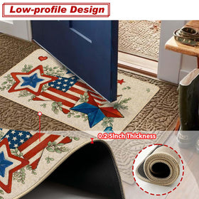 Baccessor Patriotic Stars Stripes Doormat easy cleaning and maintenance