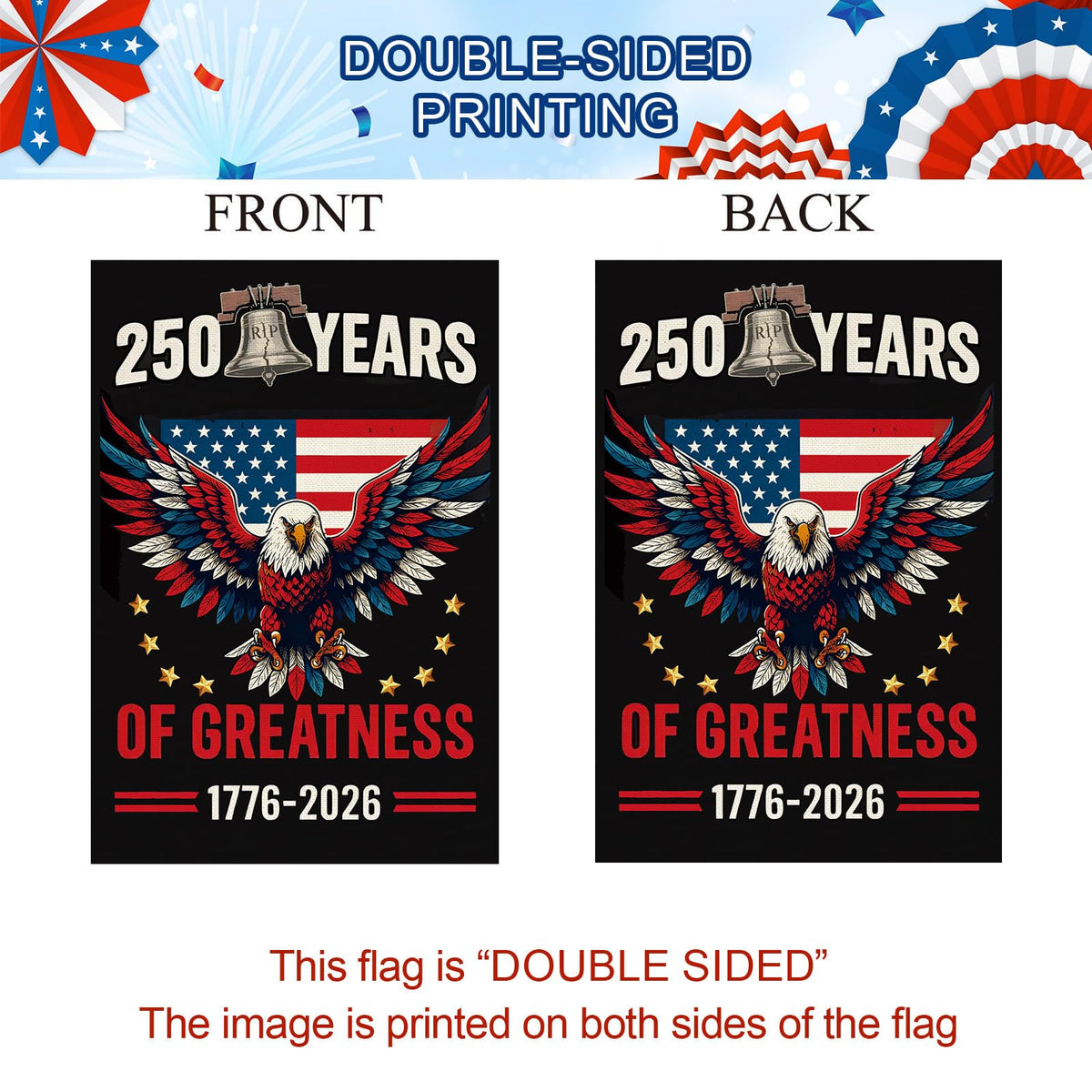 Baccessor patriotic yard banner weatherproof for long-lasting outdoor use.