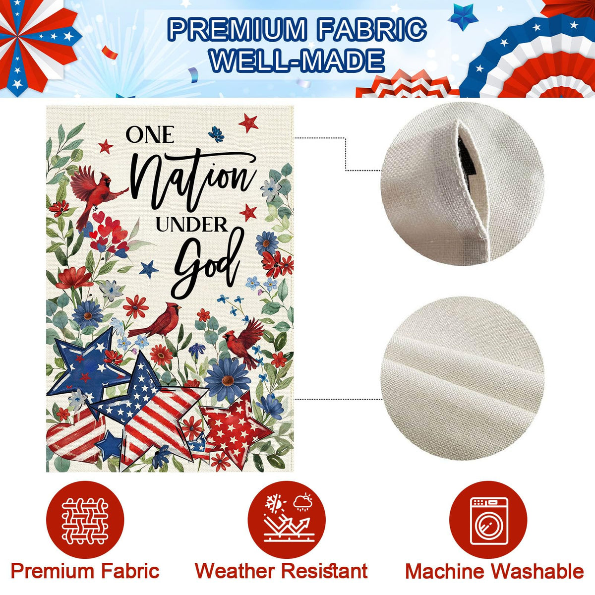 Baccessor patriotic floral porch flag boosts curb appeal