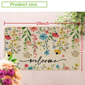 Baccessor Spring Floral Doormat traps dirt and moisture to keep floors cleaner