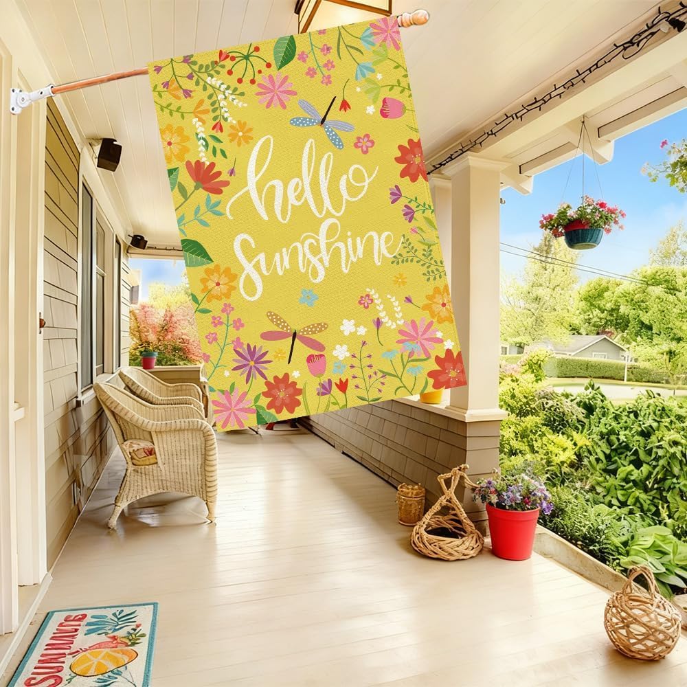 Baccessor Spring floral yard flag double-sided design enhances curb appeal
