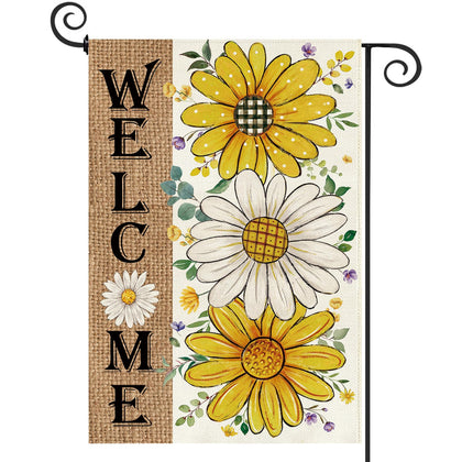 Baccessor Spring Garden Flag with yellow daisy boosts yard curb appeal