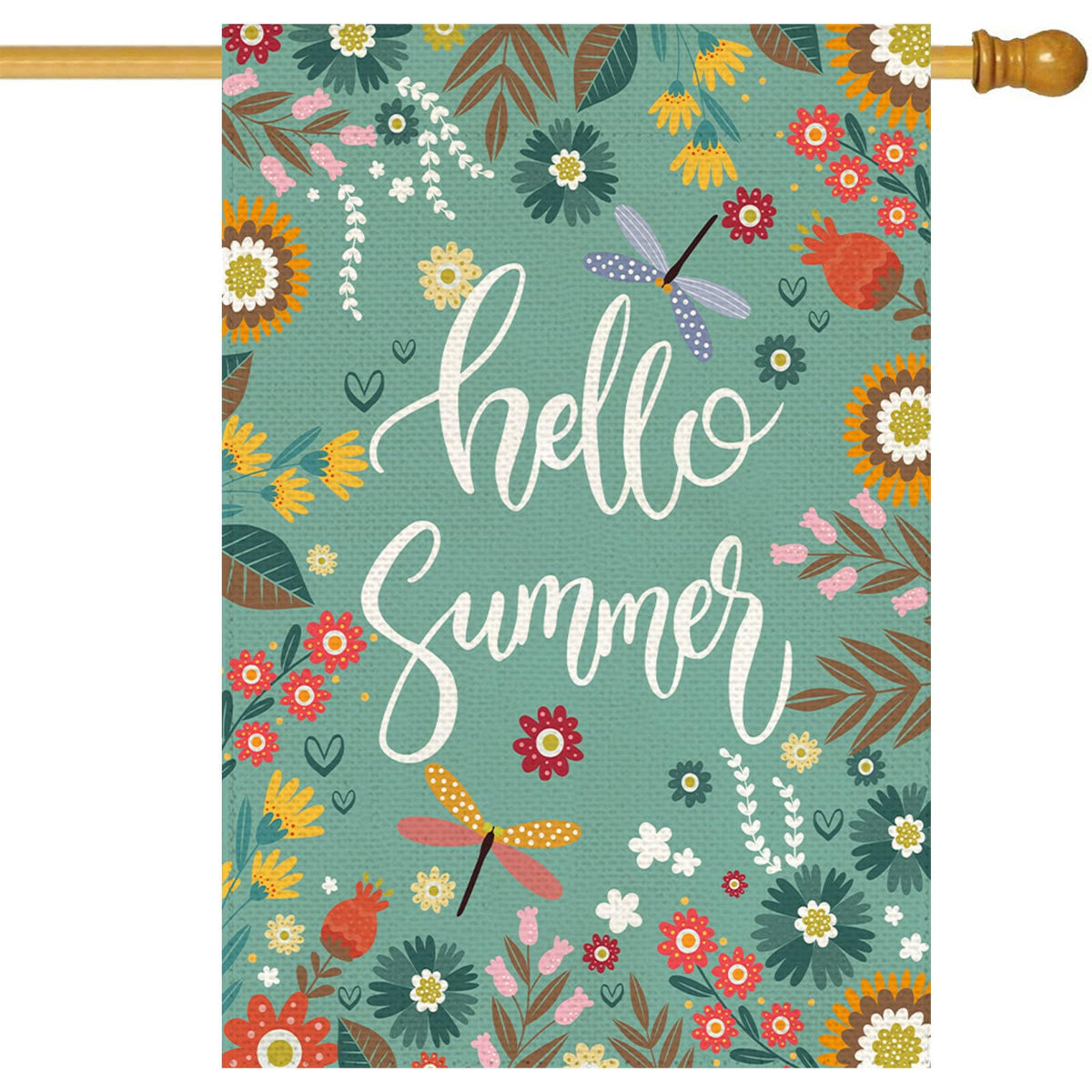 Baccessor Spring House flag with blue floral design for welcoming outdoor spaces