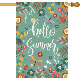 Baccessor Spring House flag with blue floral design for welcoming outdoor spaces
