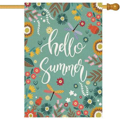 Baccessor Spring House flag with blue floral design for welcoming outdoor spaces
