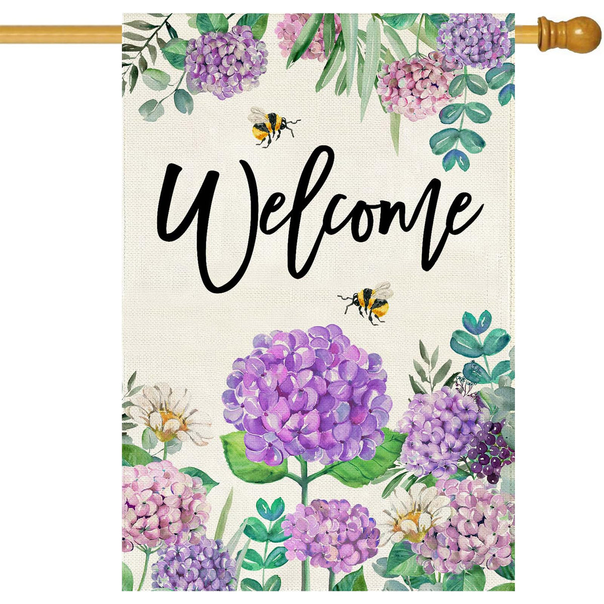 Baccessor spring hydrangea house flag front view welcoming spaces