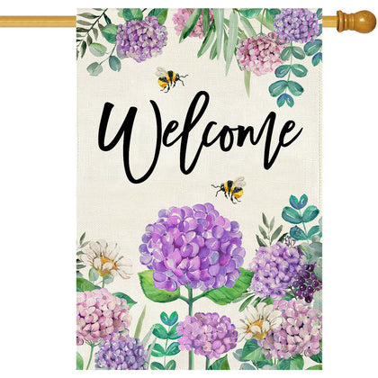 Baccessor spring hydrangea house flag front view welcoming spaces