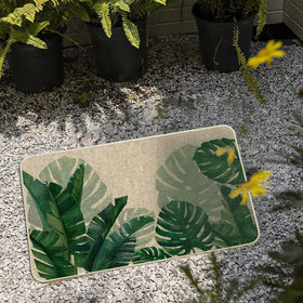Baccessor Spring-summer door mat traps dirt and moisture at the threshold.