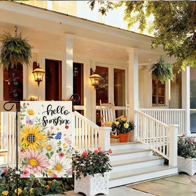Baccessor spring summer floral garden flag double-sided burlap for year-round curb appeal.