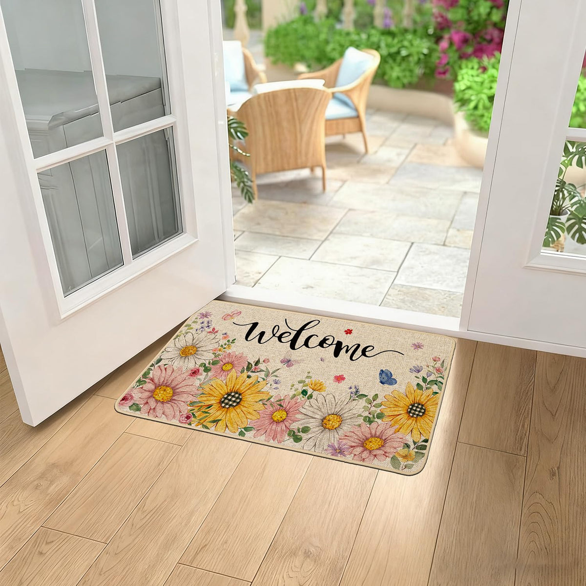 Baccessor patio floral doormat adds spring vibes to outdoor spaces