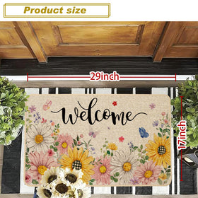 Baccessor sunflower closeup doormat showing durable materials for all weather