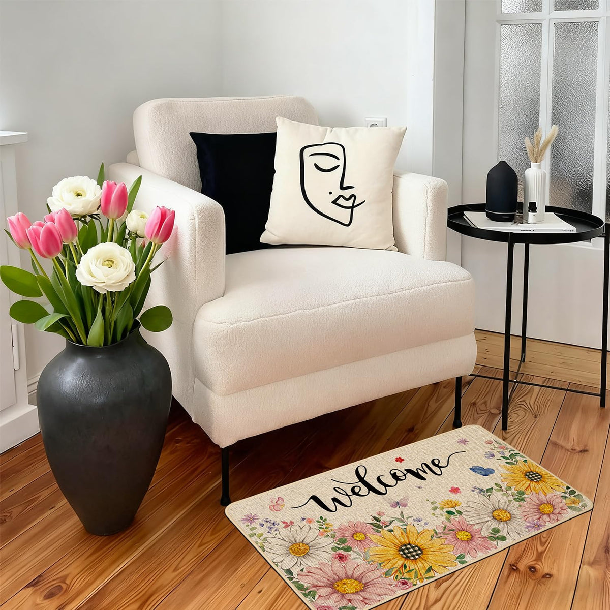Baccessor sunflower front doormat with bright blooms for sunny entryways