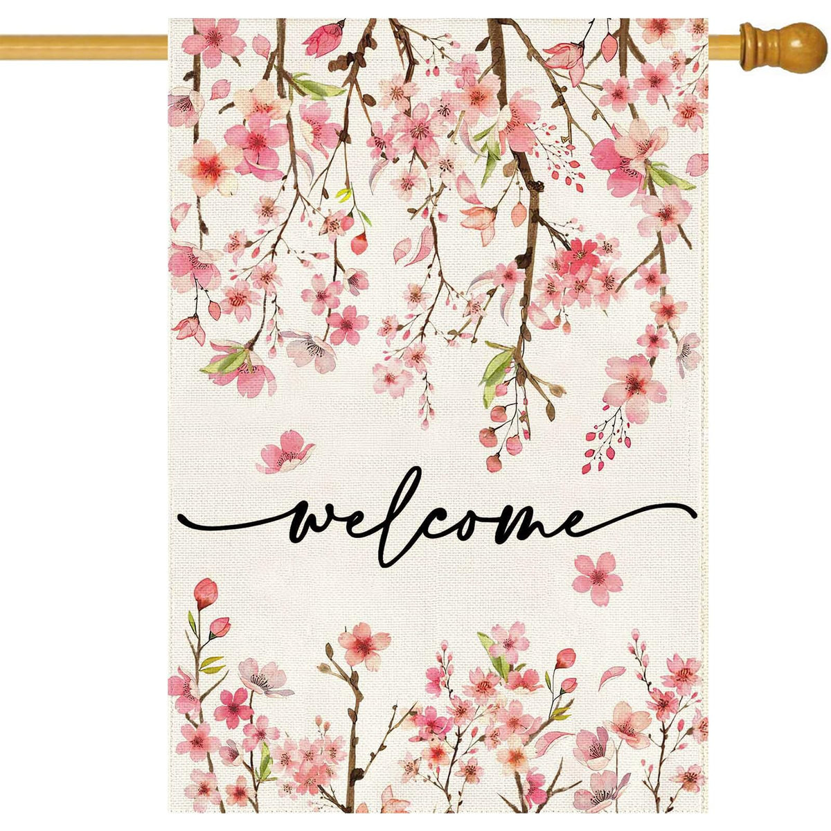 Baccessor Spring Summer Welcome Flag front view with double-sided print for maximum visibility