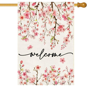 Baccessor Spring Summer Welcome Flag front view with double-sided print for maximum visibility