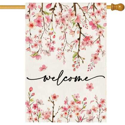 Baccessor Spring Summer Welcome Flag front view with double-sided print for maximum visibility