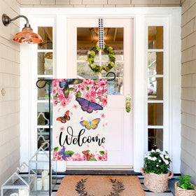 Baccessor SpringGarden burlap flag shows durable texture for seasonal use