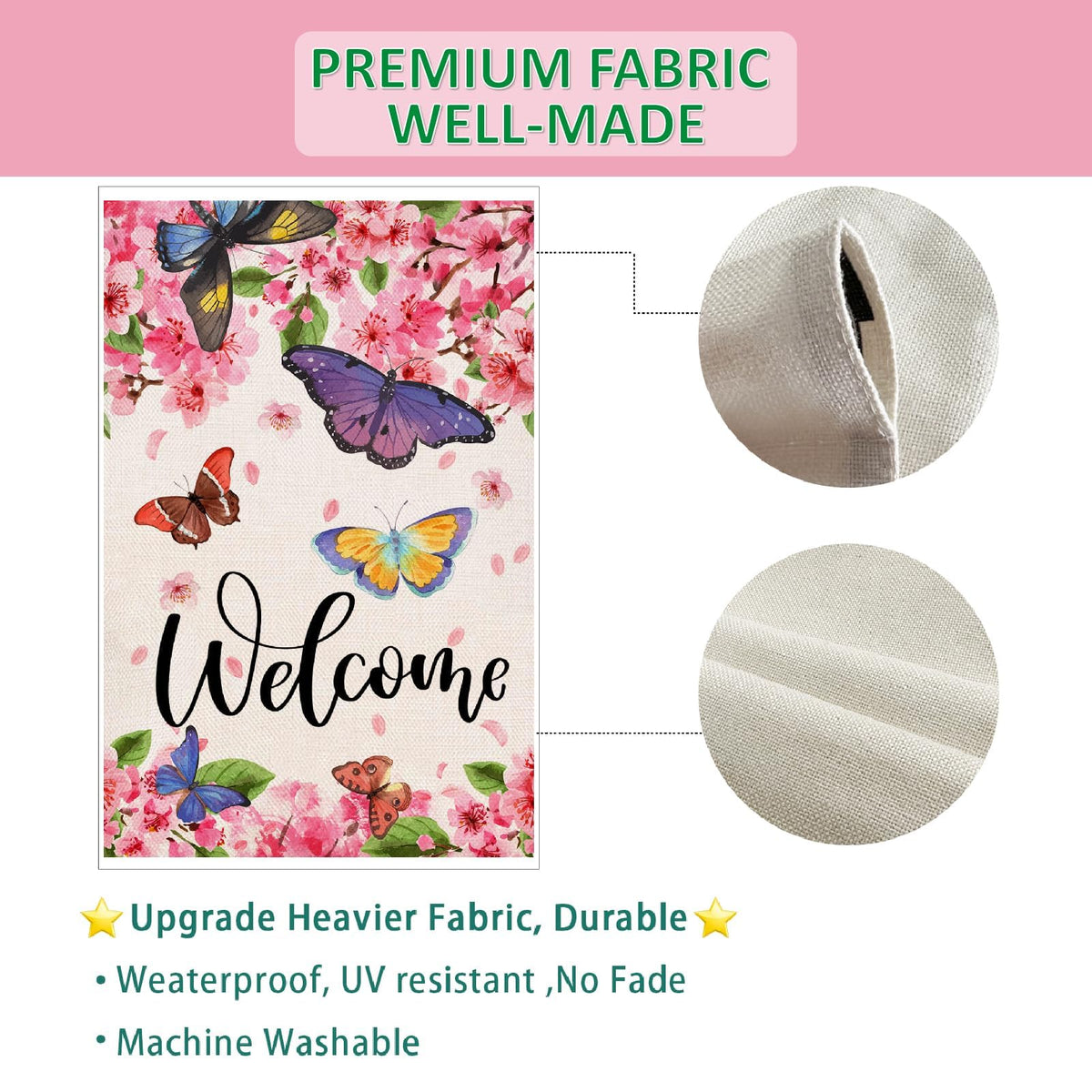 Baccessor SpringGarden flag suited for outdoor yards, porches, and entrances