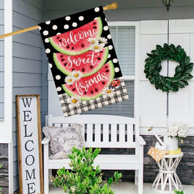 Baccessor summer seasonal yard flag on burlap for bright outdoor decor.