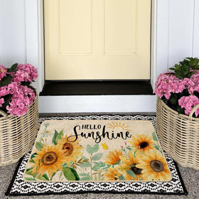 Baccessor sunflower doormat burlap surface traps dirt and moisture before entering