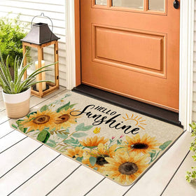 Baccessor sunflowers bloom across the mat to brighten patios and doorways