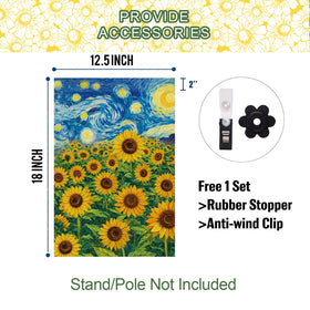 Baccessor sunflowers flag with clips and stopper for secure installation