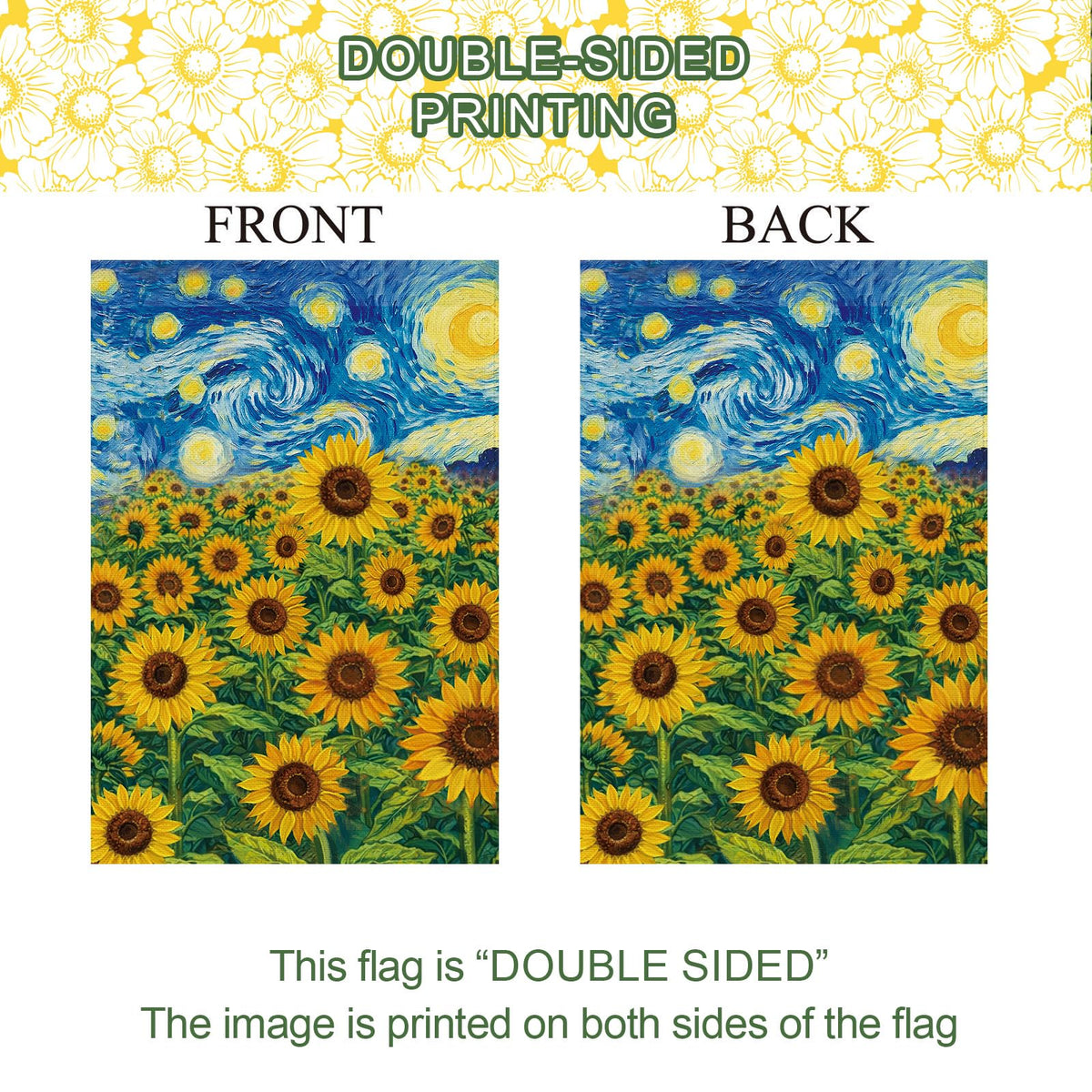 Baccessor sunflowers flag in garden setting enhances outdoor decor