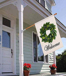 Baccessor weather-resistant flag suitable for outdoor or indoor use across seasons.