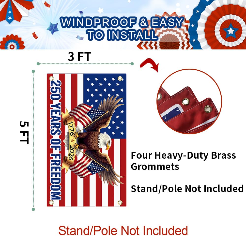 Baccessor weatherproof banner with strong stitching for seasonal use.