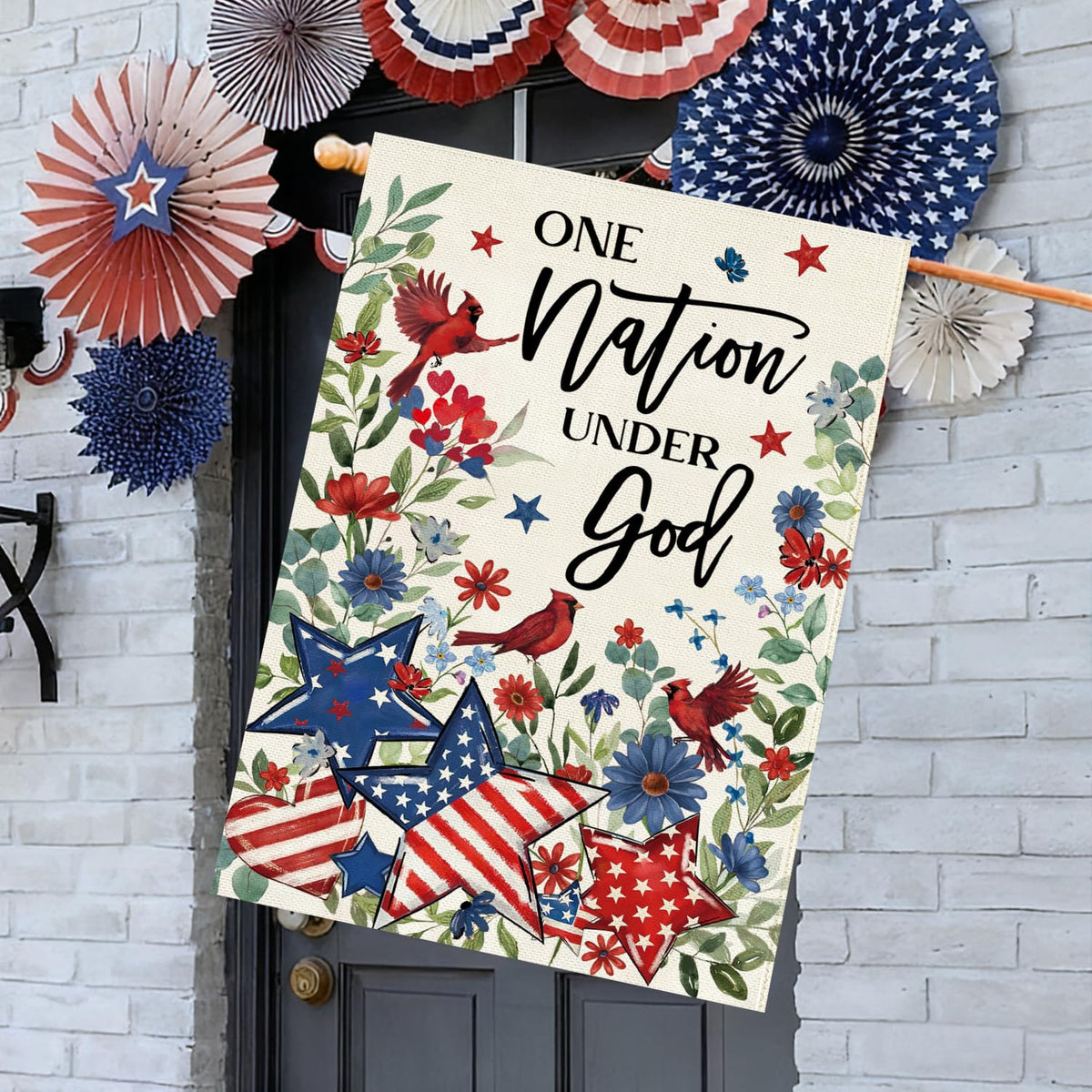 Baccessor weatherproof burlap flag withstands wind and rain