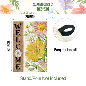 Baccessor Weatherproof spring flag in a yard setup for seasonal decor