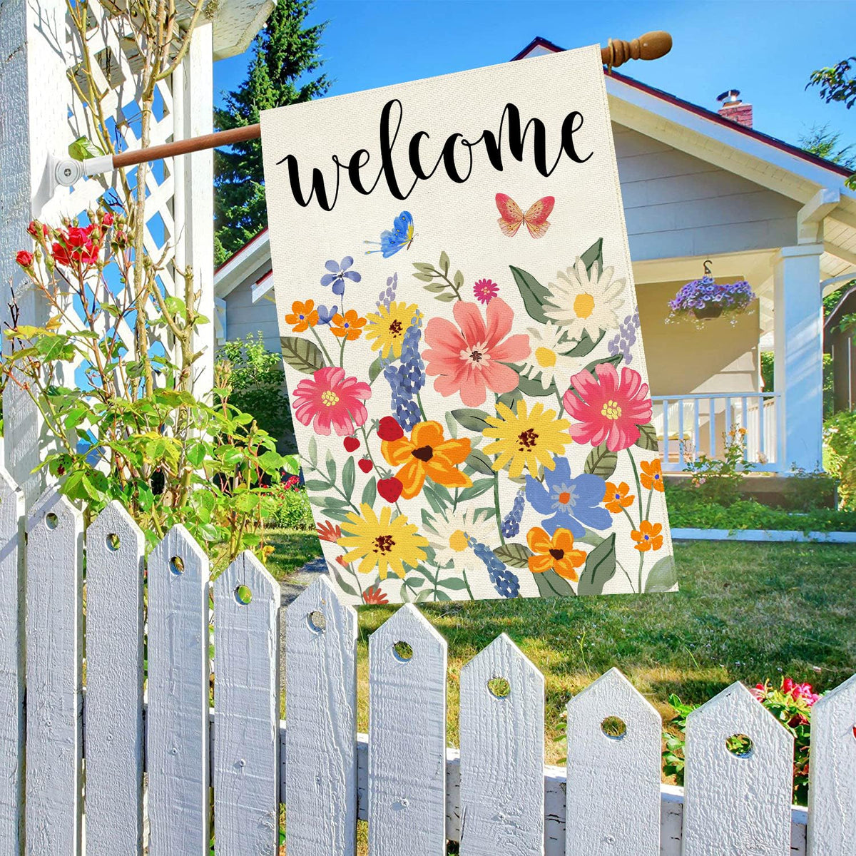 Baccessor welcome flag 28x40 double-sided print visible from both sides