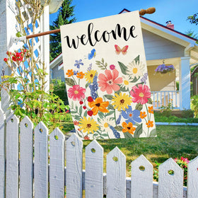 Baccessor welcome flag 28x40 double-sided print visible from both sides