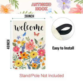 Baccessor welcome flag 28x40 wind-resilient stitching for outdoor use