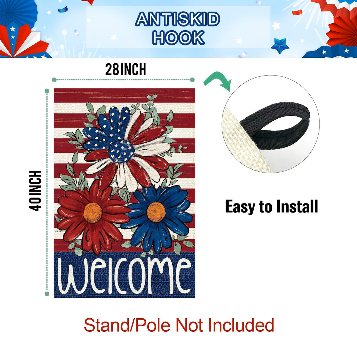 Baccessor yard decor scene ideal for Memorial Day and 4th of July