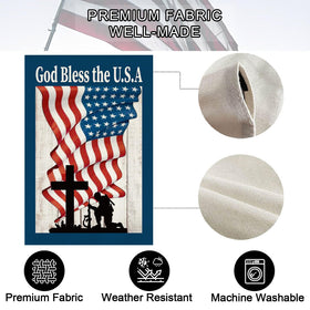 Baccessor yard flag enhances curb appeal with vibrant patriotic colors.