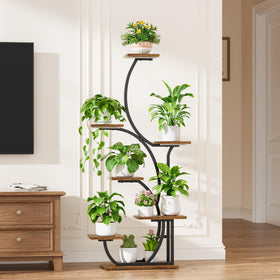 BACEKOLL 7-tier corner shelf displays tall plants while saving floor space