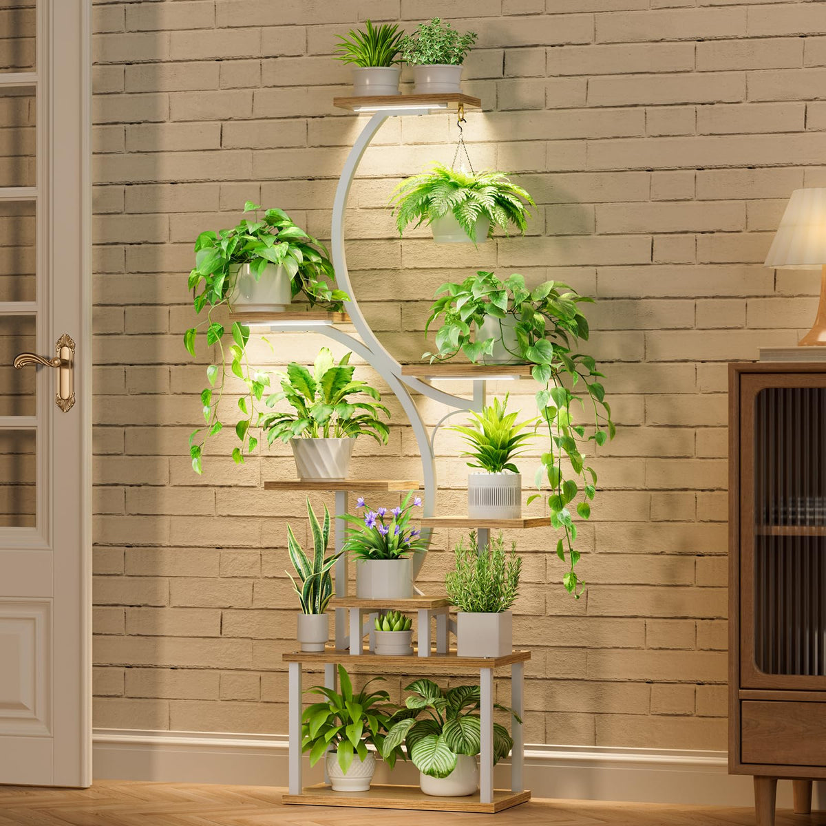 BACEKOLL 8-tier shelf side view highlights space-saving design