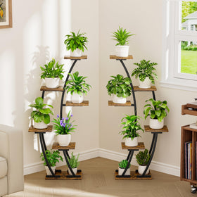 BACEKOLL black iron frame plant rack with rust-resistant coating