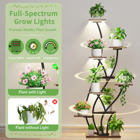 BACEKOLL corner black plant shelf fits tight spaces and maximizes vertical display.
