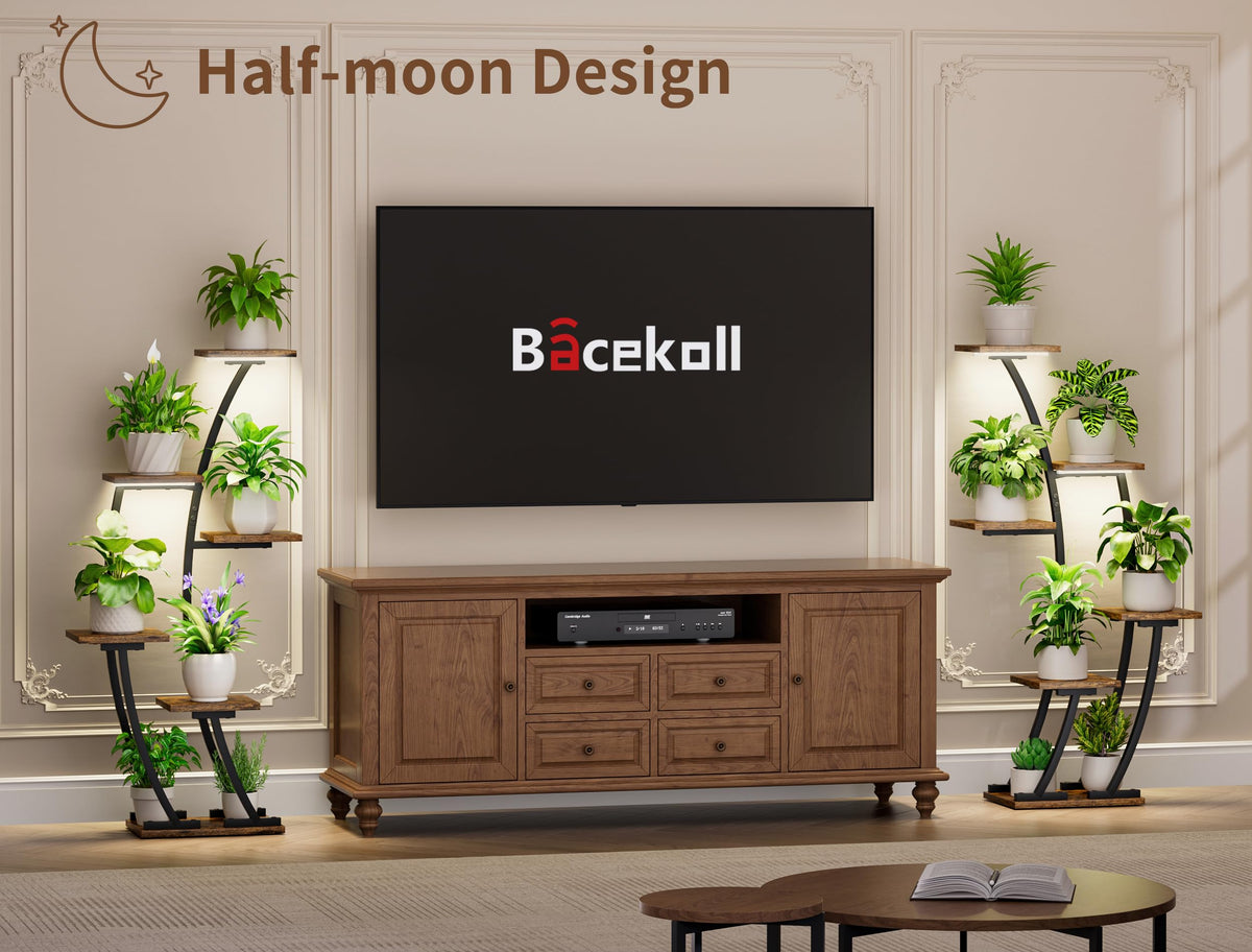 BACEKOLL indoor display shelf in black finish for plants and decor