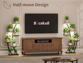 BACEKOLL indoor display shelf in black finish for plants and decor